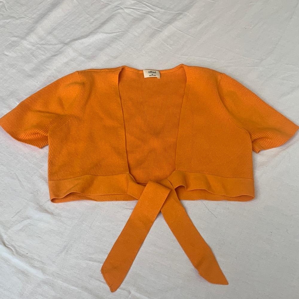 CROPPED ORANGE WILFRED TIE FRONT TOP